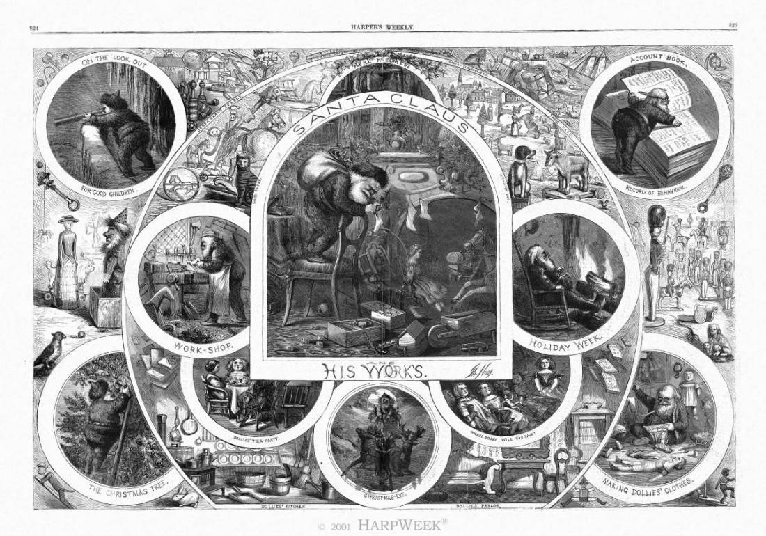 Old Picture of Santa Claus by Nast